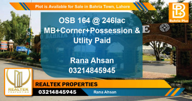 Residential Plot for Sale in Bahria Town, Lahore - (BP-88074)