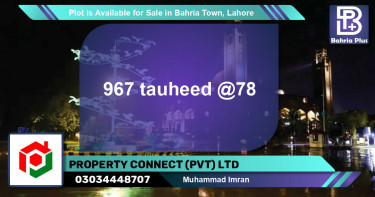 Residential Plot for Sale in Bahria Town, Lahore - (BP-88085)