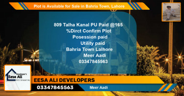 Residential Plot for Sale in Bahria Town, Lahore - (BP-88150)