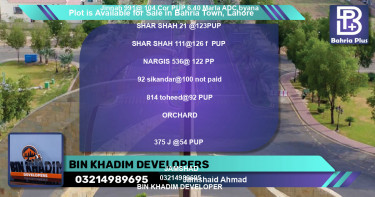 Residential Plot for Sale in Bahria Town, Lahore - (BP-88191)