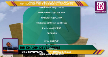 Residential Plot for Sale in Bahria Town, Lahore - (BP-88203)