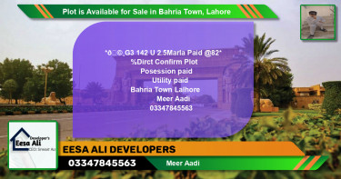 Residential Plot for Sale in Bahria Town, Lahore - (BP-88225)