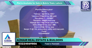 Residential Plot for Sale in Bahria Town, Lahore - (BP-88245)