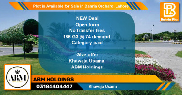 Residential Plot for Sale in Bahria Orchard, Lahore - (BP-88254)