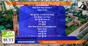 Residential Plot for Sale in Bahria Town, Lahore - (BP-88263)
