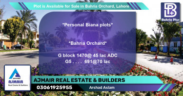 Residential Plot for Sale in Bahria Orchard, Lahore - (BP-88302)