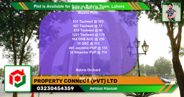 Residential Plot for Sale in Bahria Town, Lahore - (BP-88328)