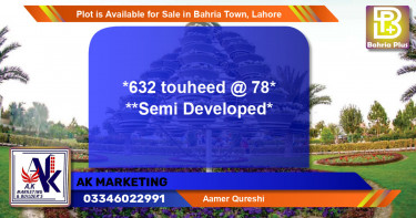 Residential Plot for Sale in Bahria Town, Lahore - (BP-88346)