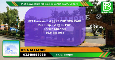 Residential Plot for Sale in Bahria Town, Lahore - (BP-88410)