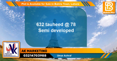 Residential Plot for Sale in Bahria Town, Lahore - (BP-88415)
