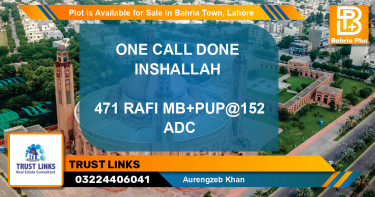 Residential Plot for Sale in Bahria Town, Lahore - (BP-88430)