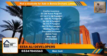 Residential Plot for Sale in Bahria Orchard, Lahore - (BP-88445)