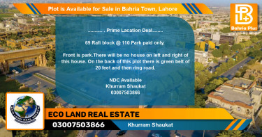 Residential Plot for Sale in Bahria Town, Lahore - (BP-88473)
