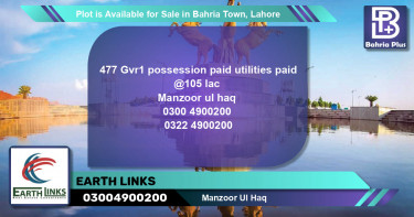 Residential Plot for Sale in Bahria Town, Lahore - (BP-88475)