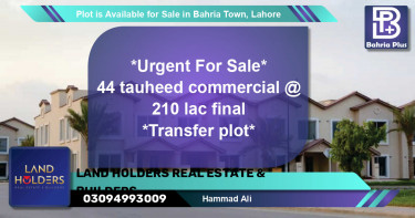 Commercial Plot for Sale in Bahria Town, Lahore - (BP-88494)