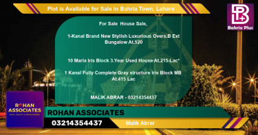 Residential Plot for Sale in Bahria Town, Lahore - (BP-88502)