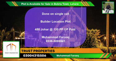 Residential Plot for Sale in Bahria Town, Lahore - (BP-88522)