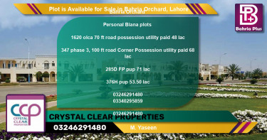 Residential Plot for Sale in Bahria Orchard, Lahore - (BP-88524)