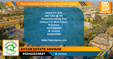 Residential Plot for Sale in Bahria Town, Lahore - (BP-88530)