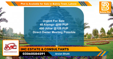 Residential Plot for Sale in Bahria Town, Lahore - (BP-88584)