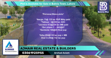 Residential Plot for Sale in Bahria Town, Lahore - (BP-88592)