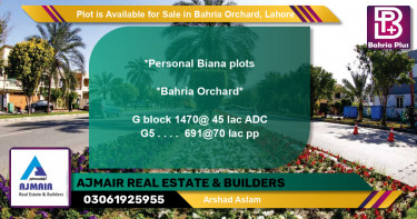 Residential Plot for Sale in Bahria Orchard, Lahore - (BP-88593)