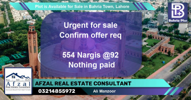 Residential Plot for Sale in Bahria Town, Lahore - (BP-88657)