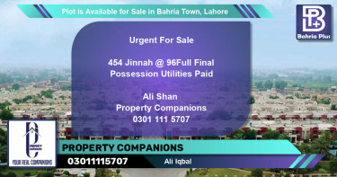 Residential Plot for Sale in Bahria Town, Lahore - (BP-88665)
