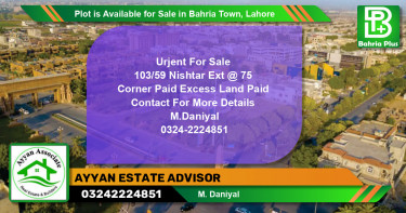 Residential Plot for Sale in Bahria Town, Lahore - (BP-88670)