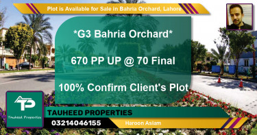 Residential Plot for Sale in Bahria Orchard, Lahore - (BP-88752)