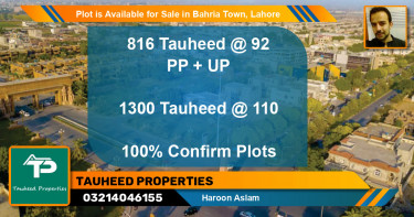 Residential Plot for Sale in Bahria Town, Lahore - (BP-88758)