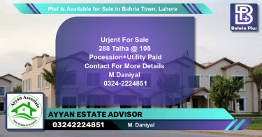 Residential Plot for Sale in Bahria Town, Lahore - (BP-88776)