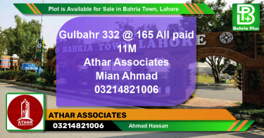 Residential Plot for Sale in Bahria Town, Lahore - (BP-88803)