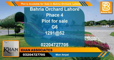 Residential Plot for Sale in Bahria Orchard, Lahore - (BP-88815)