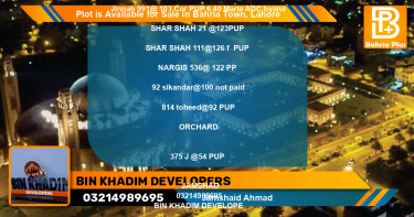 Residential Plot for Sale in Bahria Town, Lahore - (BP-88822)