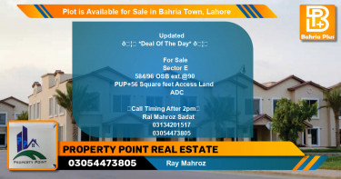 Residential Plot for Sale in Overseas B Ext -  Bahria Town, Lahore - (BP-88842)