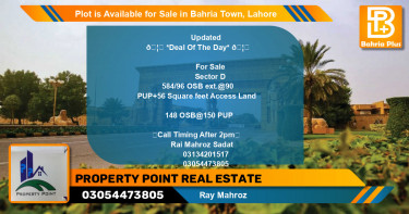 Residential Plot for Sale in Overseas B Ext -  Bahria Town, Lahore - (BP-88844)