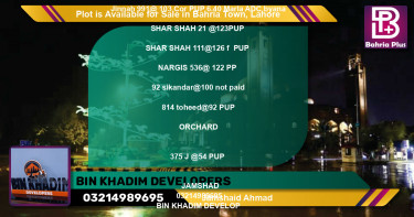 Residential Plot for Sale in Bahria Town, Lahore - (BP-88871)