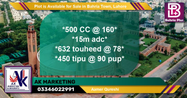 Residential Plot for Sale in Bahria Town, Lahore - (BP-88915)