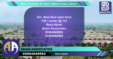 Residential Plot for Sale in Bahria Town, Lahore - (BP-88928)