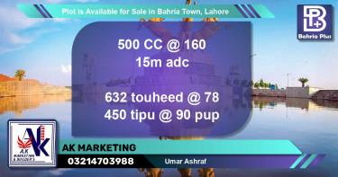 Residential Plot for Sale in Bahria Town, Lahore - (BP-88932)