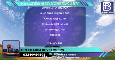 Residential Plot for Sale in Bahria Town, Lahore - (BP-88935)