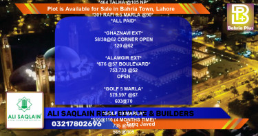 Residential Plot for Sale in Bahria Town, Lahore - (BP-88977)