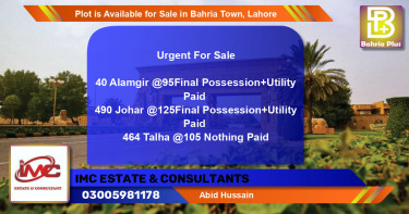 Residential Plot for Sale in Bahria Town, Lahore - (BP-88982)