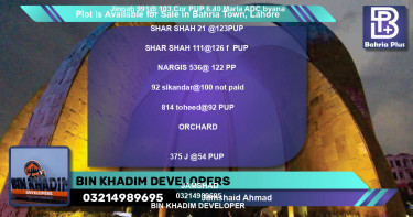 Residential Plot for Sale in Bahria Town, Lahore - (BP-88986)