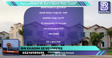 Residential Plot for Sale in Bahria Town, Lahore - (BP-88988)