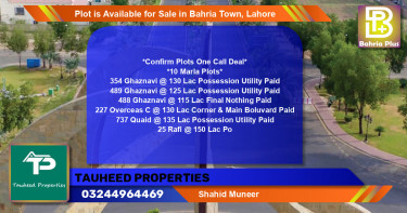 Residential Plot for Sale in Bahria Town, Lahore - (BP-88996)