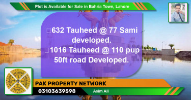 Residential Plot for Sale in Bahria Town, Lahore - (BP-89024)
