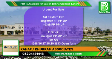 Residential Plot for Sale in Bahria Orchard, Lahore - (BP-89027)