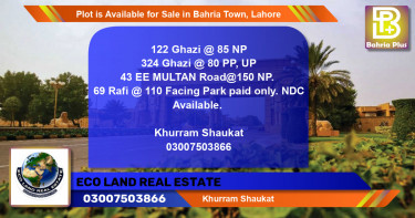 Residential Plot for Sale in Bahria Town, Lahore - (BP-89033)